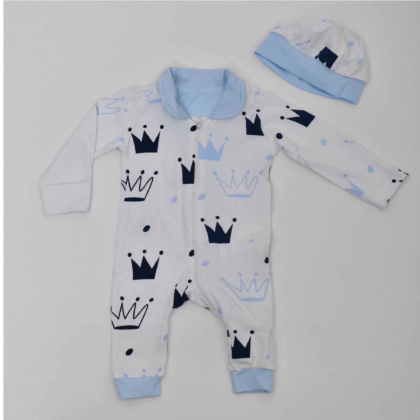 Light Blue Crown Onesie