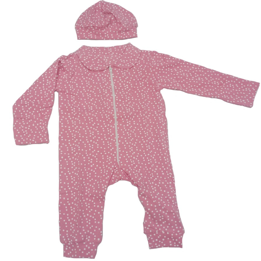 (Pink or Light Blue) with white dots Onesie