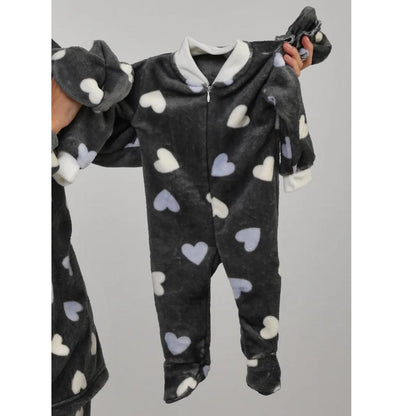 Gray Hearts Onesie