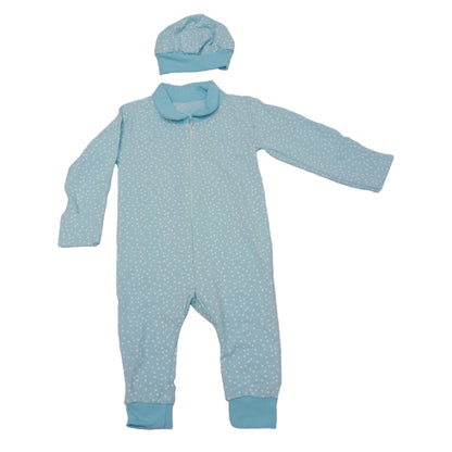 Light Blue (Or Pink) x white dots3 Onesie