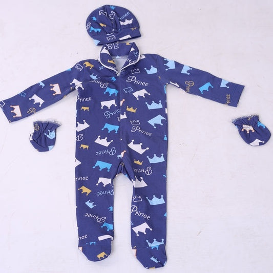 Navy Crown Onesie