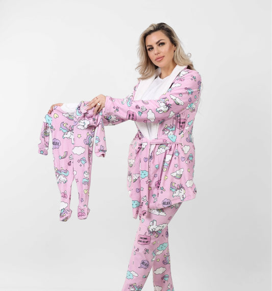 Pink Unicorn fleece Set