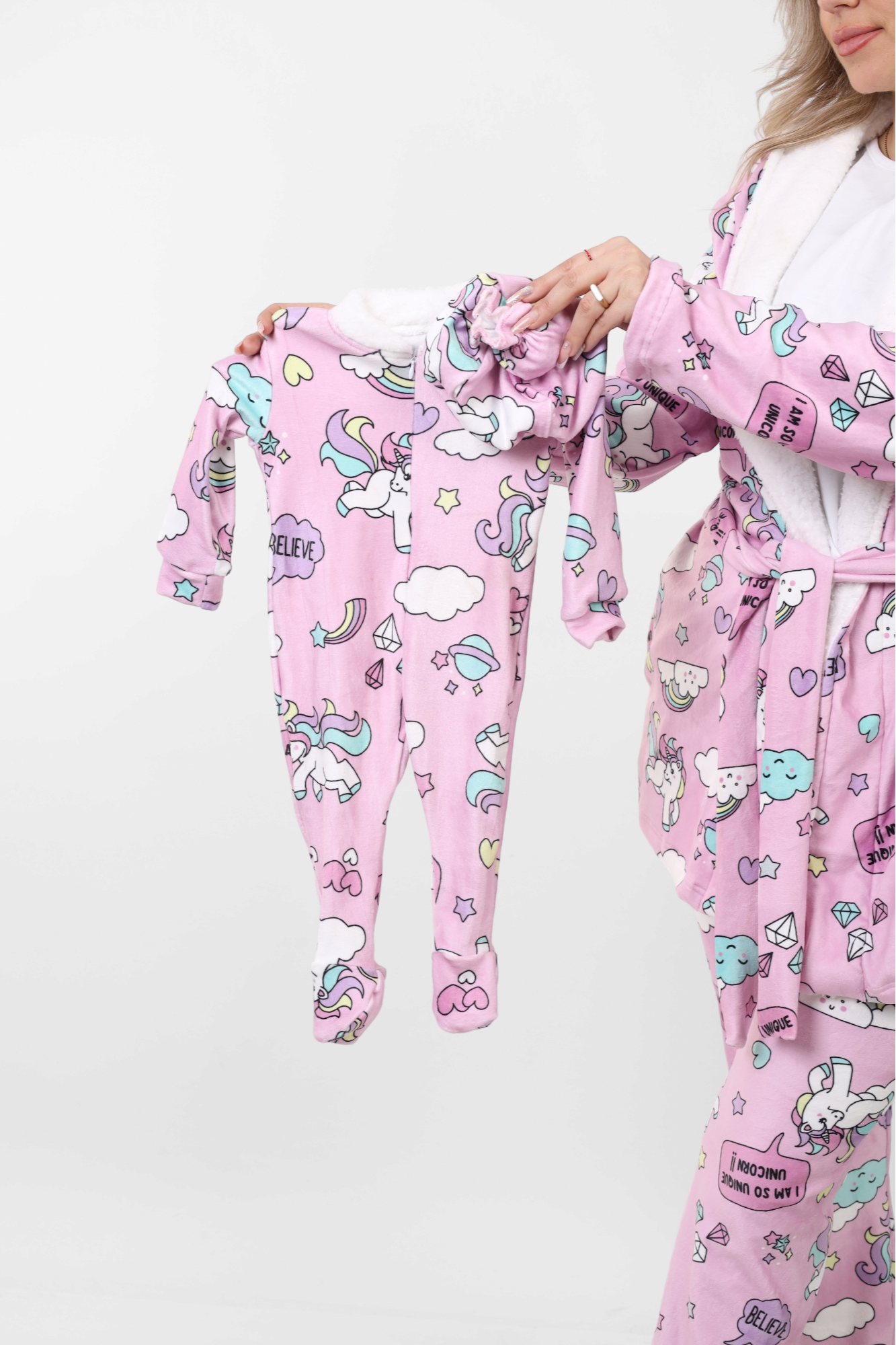 Pink Unicorn fleece Set