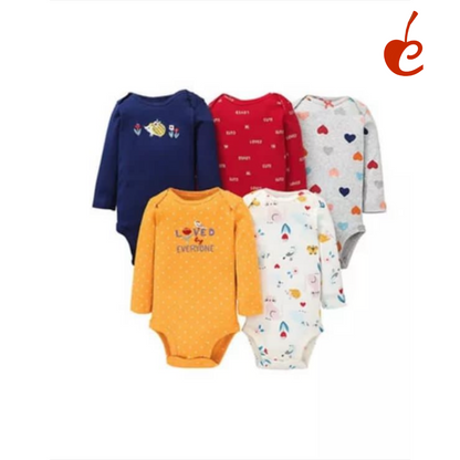 Cotton Onesie Set 5 Pieces Long Sleeves