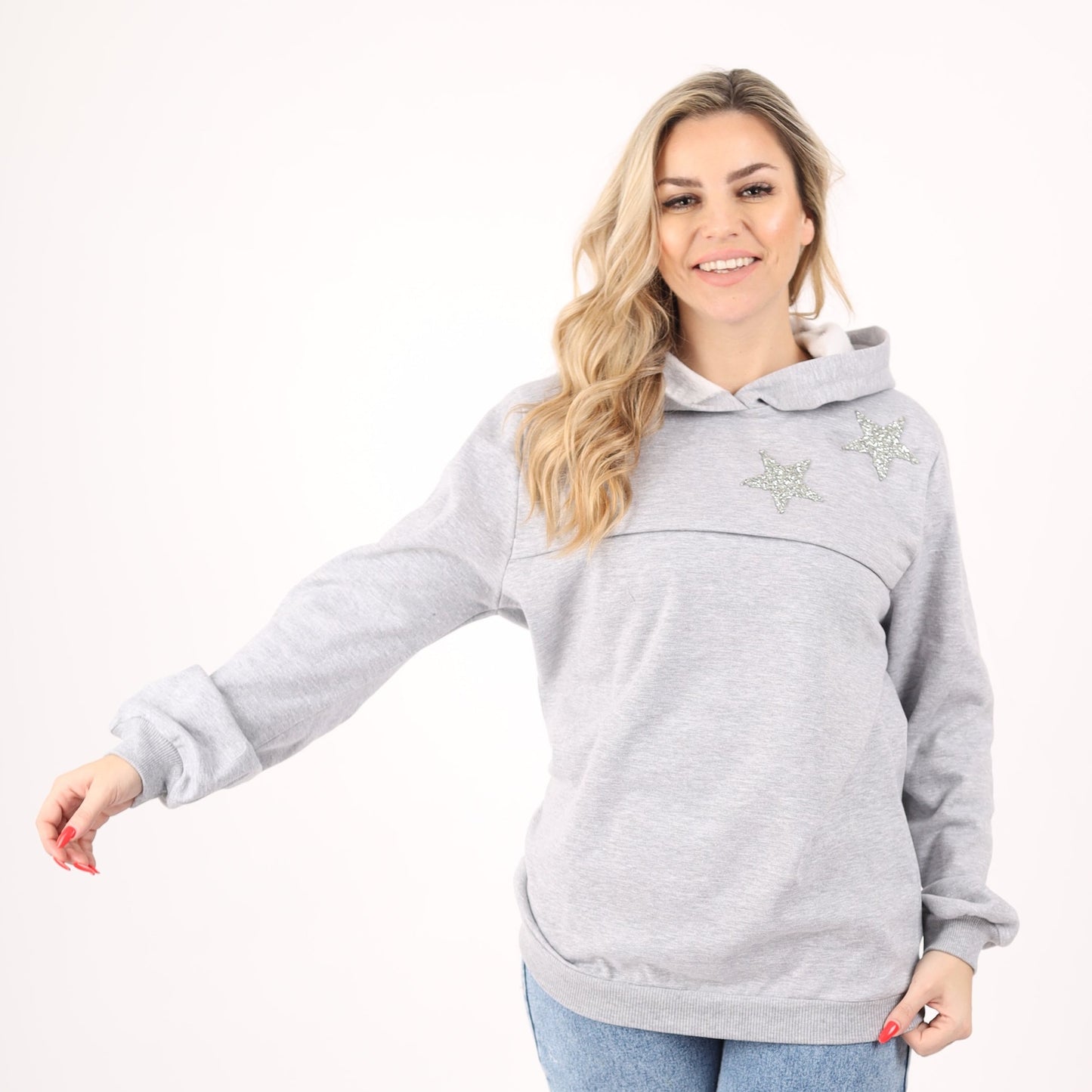 Nursing Fur fleece hoodie (with embroidery)