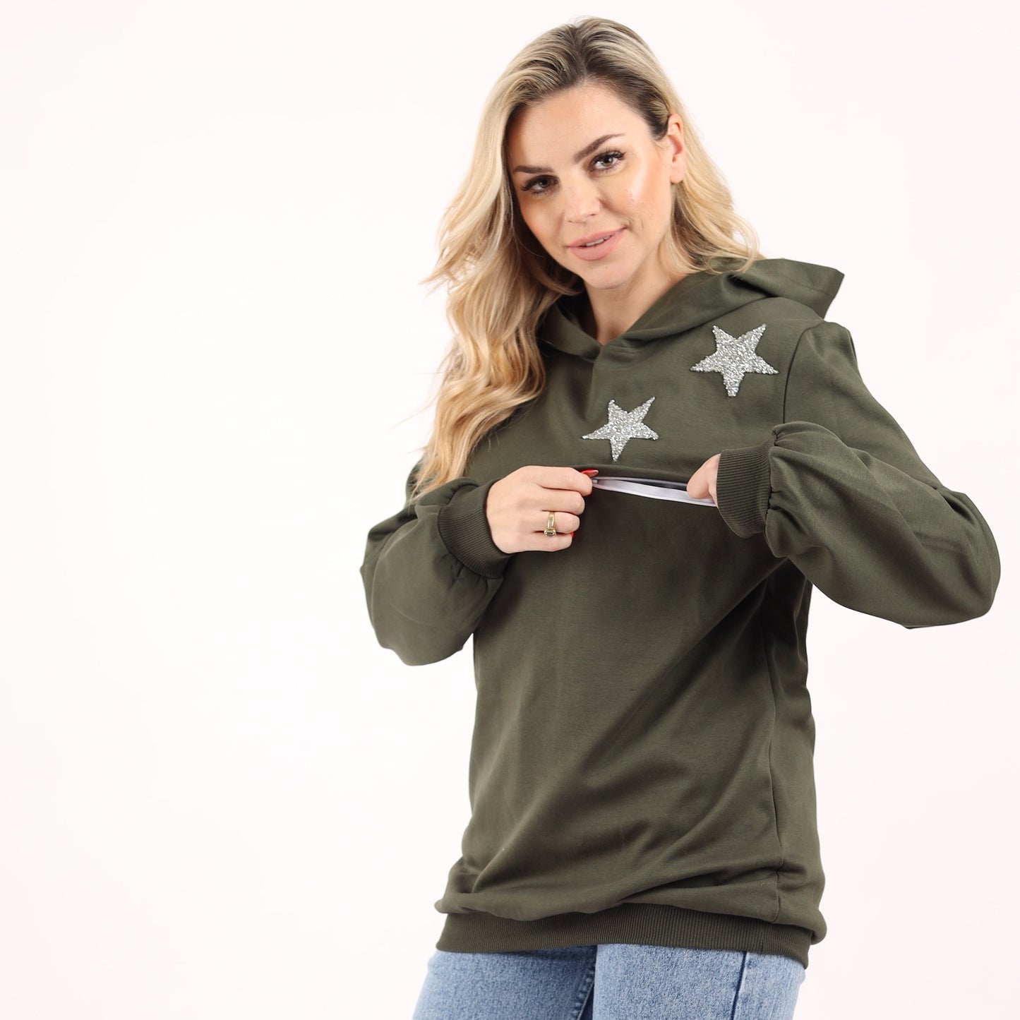 Nursing Fur fleece hoodie (with embroidery)