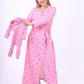 Pink Yellow-Dotted Crown Robe Set