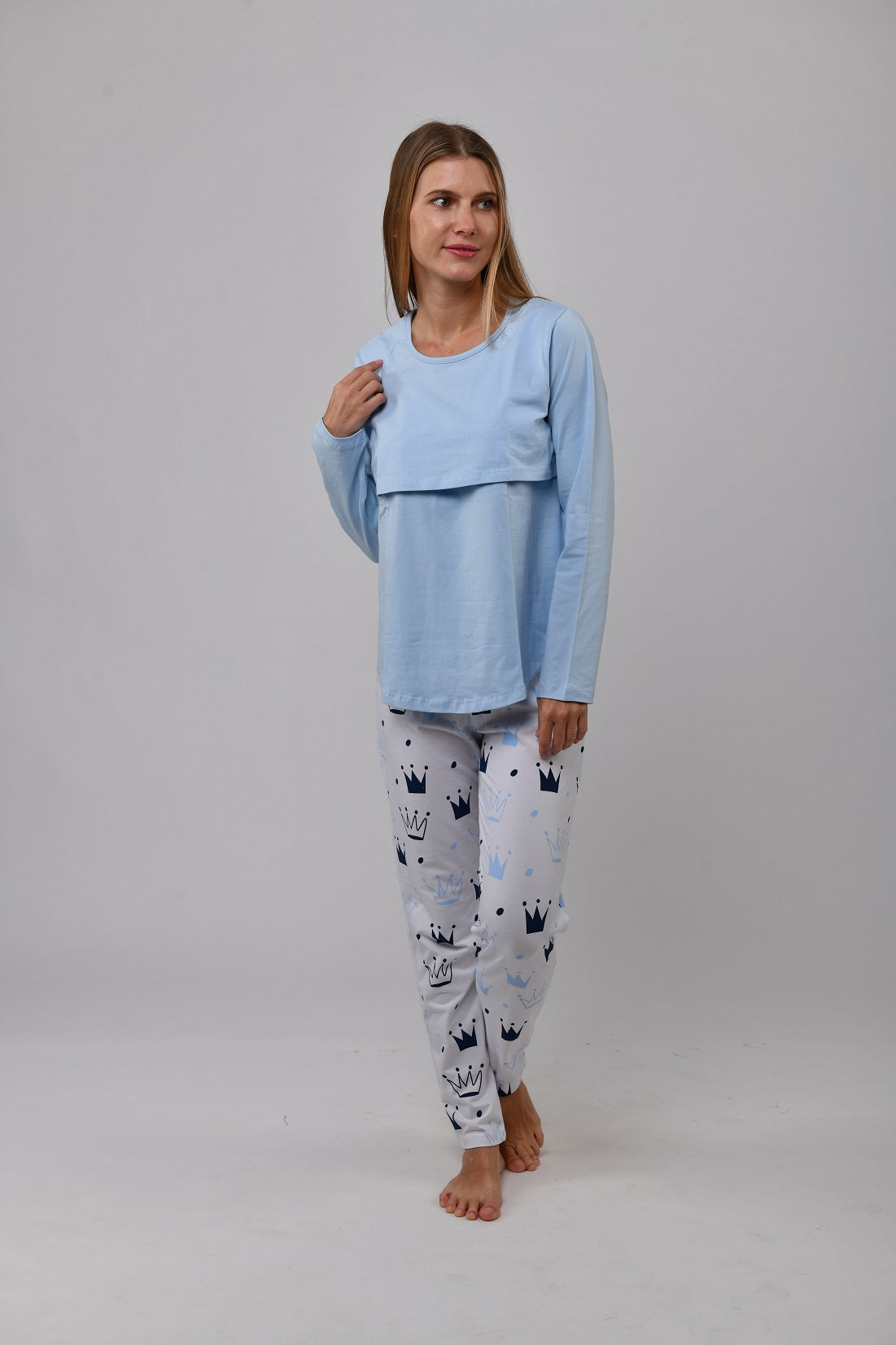 Long Sleeve Cotton Nursing Top (Different Colors)