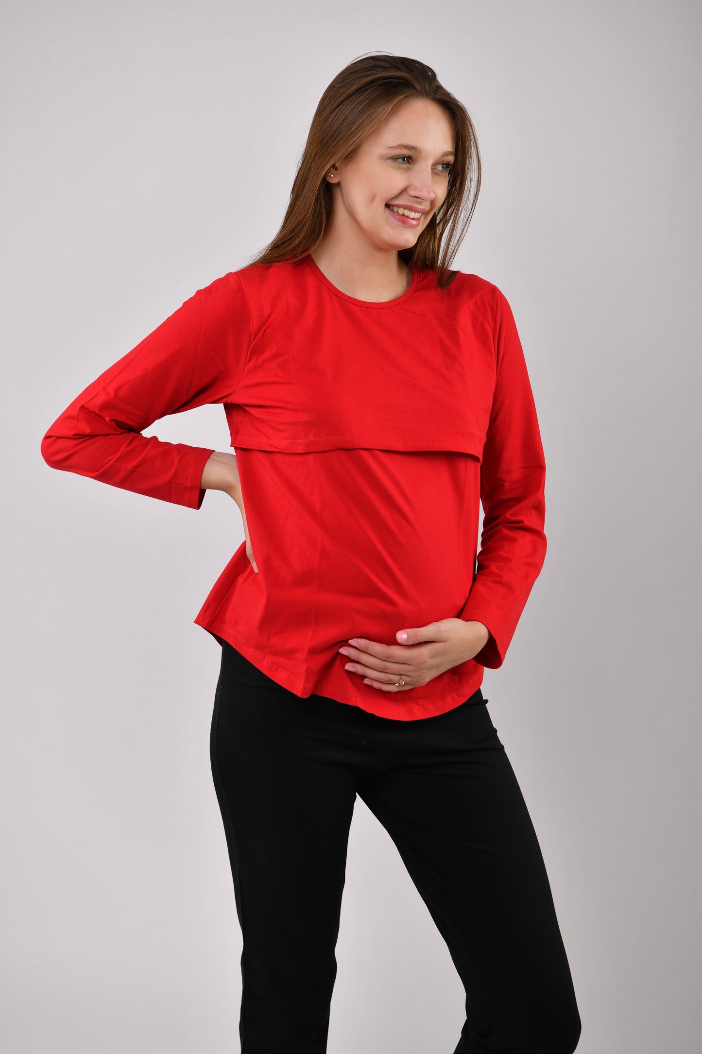 Long Sleeve Cotton Nursing Top (Different Colors)