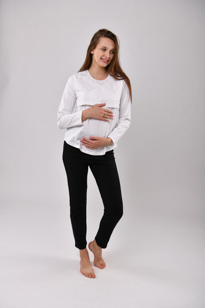 Long Sleeve Cotton Nursing Top (Different Colors)