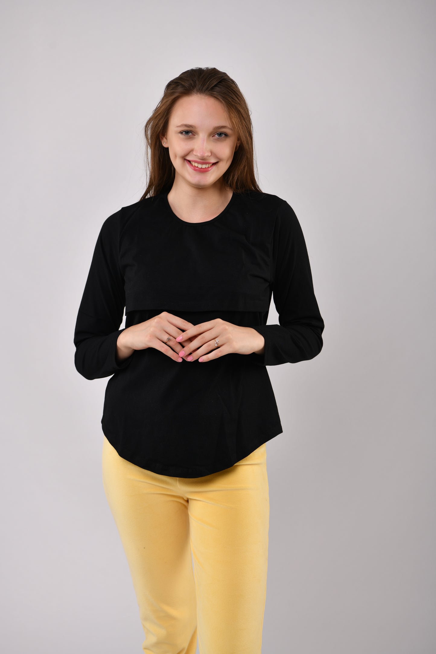 Long Sleeve Cotton Nursing Top (Different Colors)