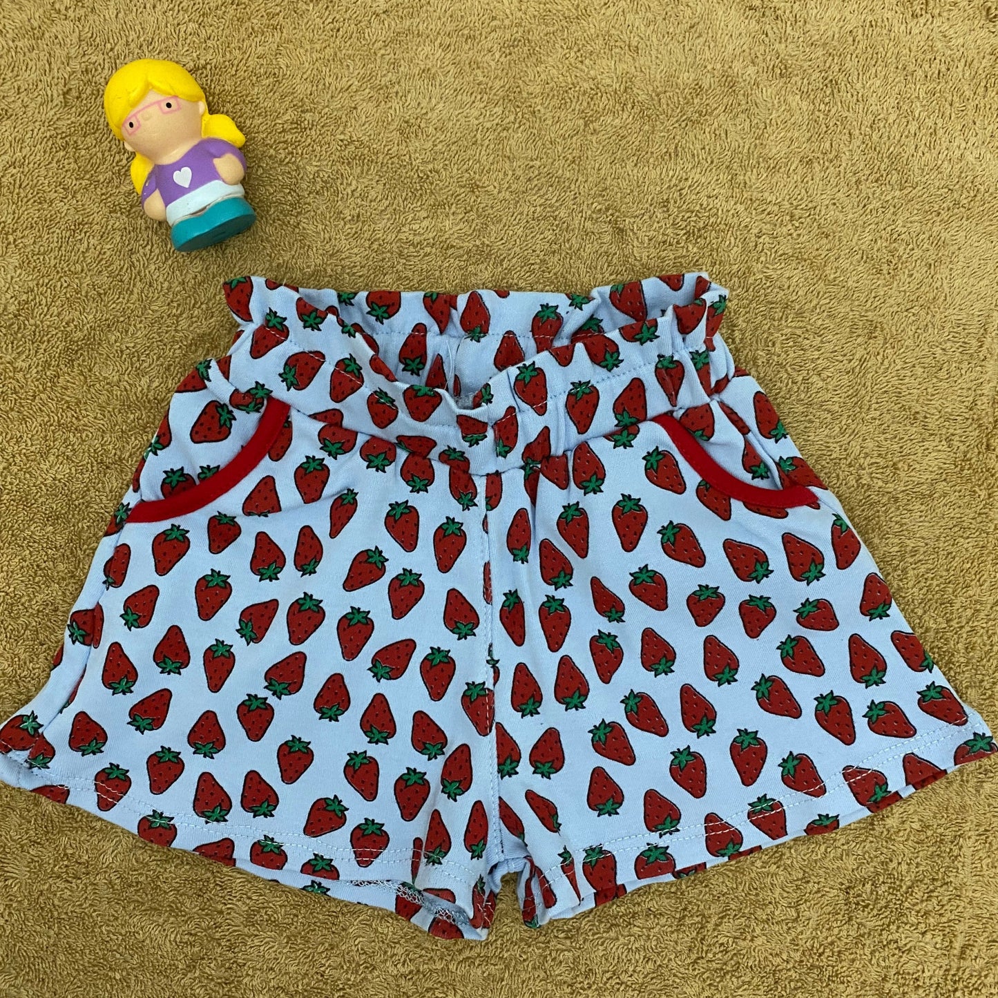 Blue Girls Shorts Strawberry