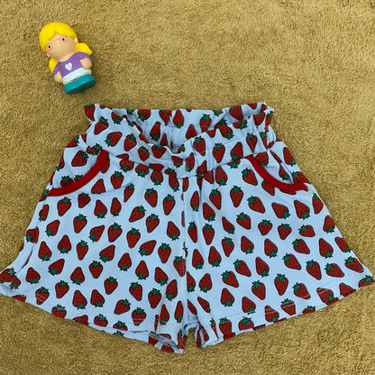 Blue Girls Shorts Strawberry